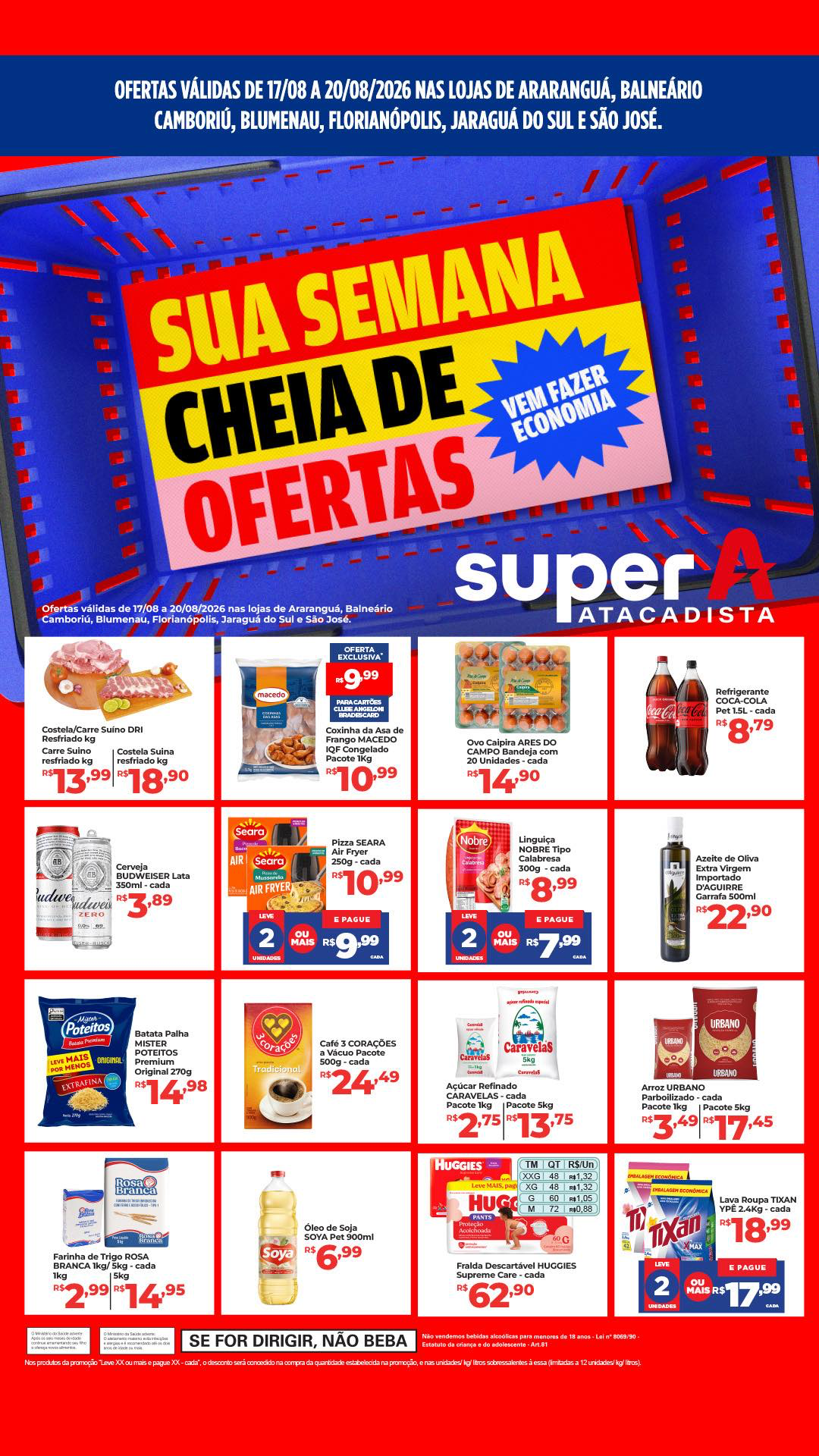 Encarte de supermercado Super A em Jaraguá do Sul