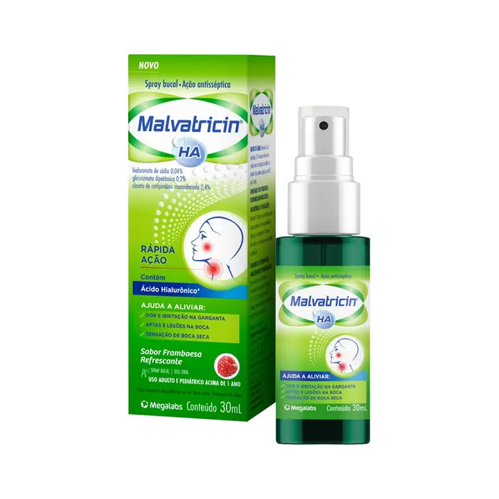 Fresh Ha 0,04 + 0,2 + 0,4% Spray Bucal Framboesa Megalabs Malvatricin 30ml