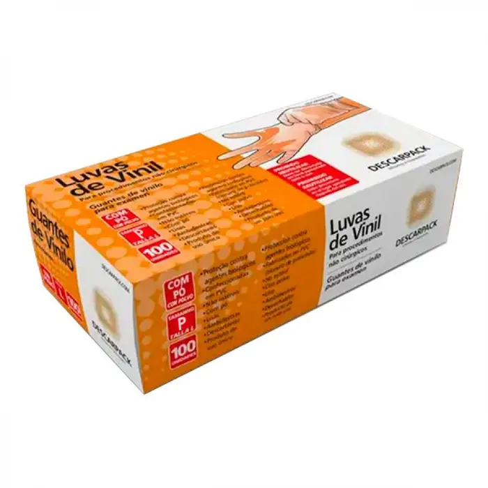 Luva Vinil P com com Talco Descarpack 100x100un