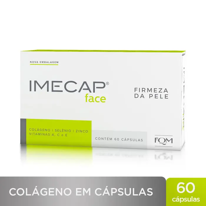 Face 60 Cápsulas Nutracêutico Colágeno Hidrolisado P/ Firmeza da Pele Imecap