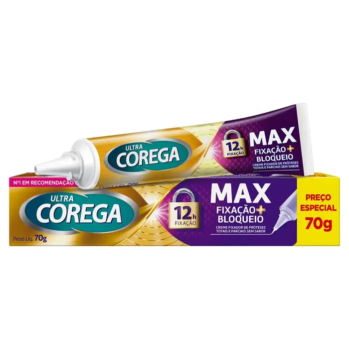 Creme Fixador de Próteses sem Sabor Ultra Max Corega 70g