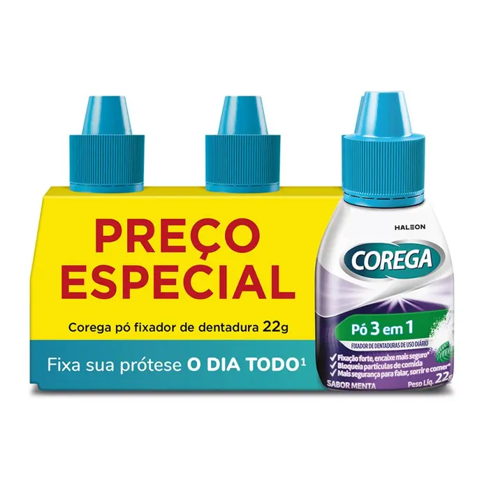 Fixador Dentadura com Po Promocional Corega 3x22g