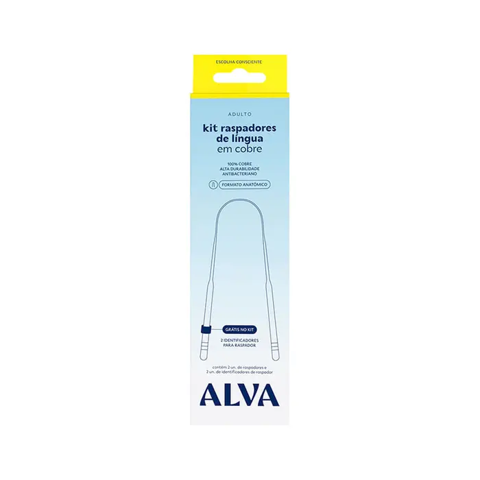 Raspador de Lingua com + 2 Identificadores de Raspador Alva 2x2un