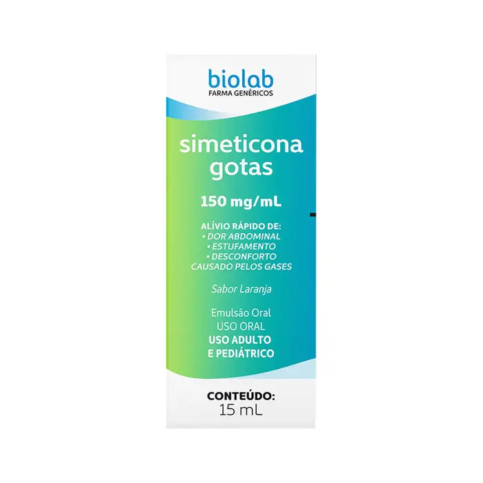 Simeticona /ml Gotas Sabor Laranja Generico Biolab 0.15g