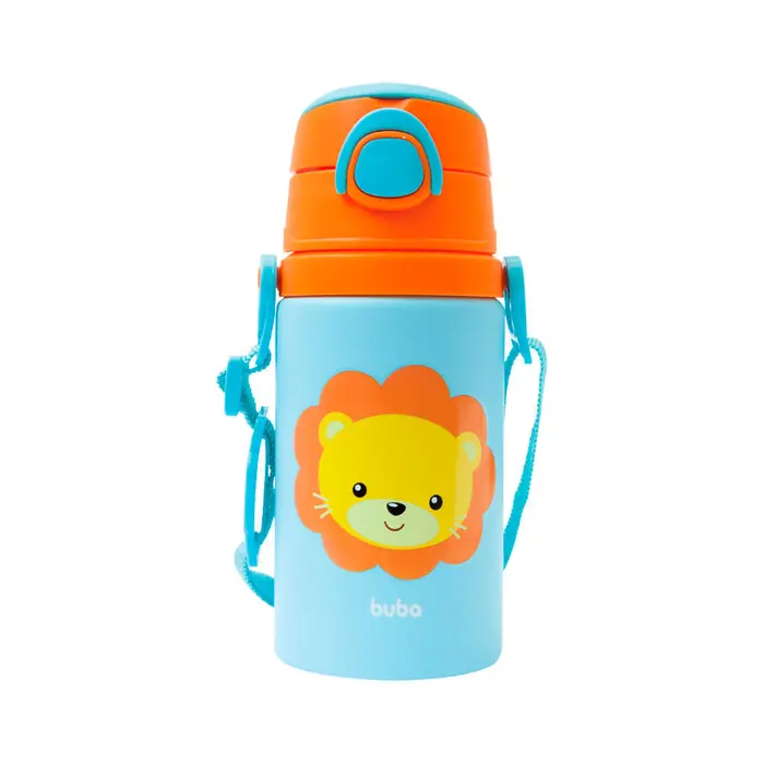 De Aluminio com Canudo Leao Buba Garrafa 450ml
