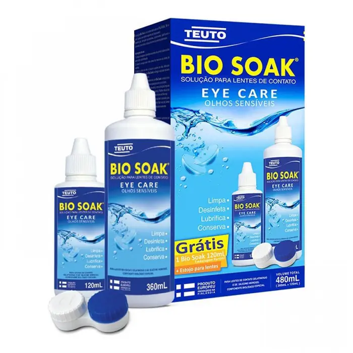 Bio Soak Solução + + Estojo para Lentes Teuto 360ml