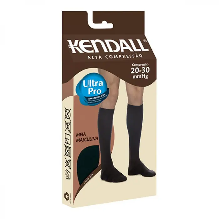 Meia 20 30 3/4 Masculina G com Ponteira Preto Kendall
