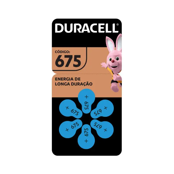 Pilha Auditiva Codigo 675 com Duracell 6x6un