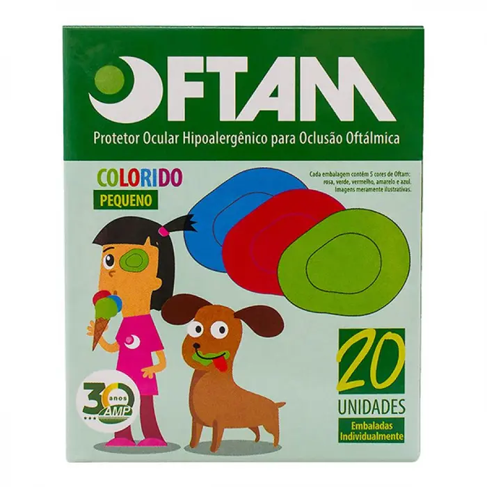 Protetor Ocular Colorido Pequeno com Oftam 20x20un