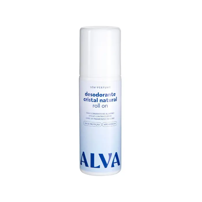 Desodorante Cristal Roll On sem Perfume Natural Alva 70ml