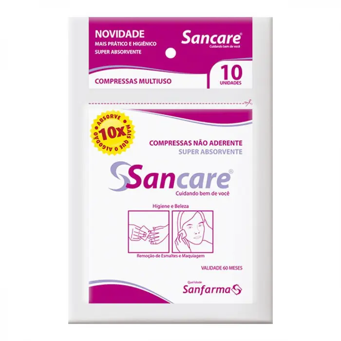 Compressa Gaze Sancare Não Aderente com Sanfarma 10x10un
