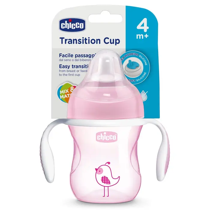 Copo de Transicao 4m+ Rosa Chicco 200ml