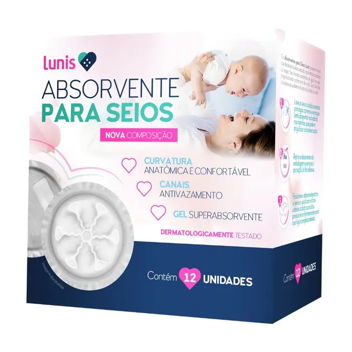 Absorvente para Seios com Lunis 12x12un