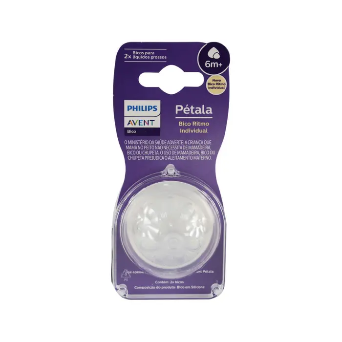 Bico Mamadeira Avent Petala para Liquidos Grossos 6m+ Philips Avent