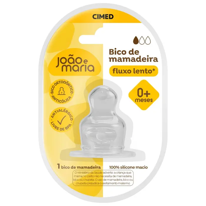 Bico de Mamadeira Fluxo Lento 0+ Meses Joao e Maria