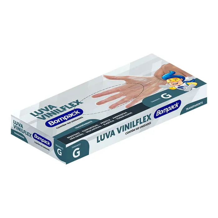 Luva Vinilflex Transparente sem Po G Bompack
