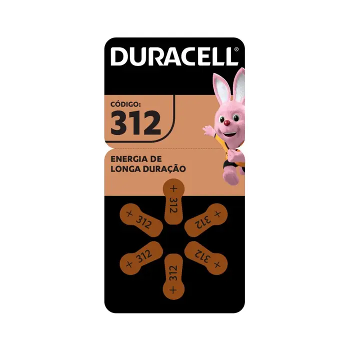Pilha Auditiva Codigo 312 com Duracell 6x6un