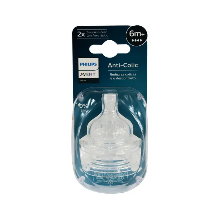 Bico Mamadeira Avent Anti Colic com Fluxo Rapido 6m+ Philips Avent