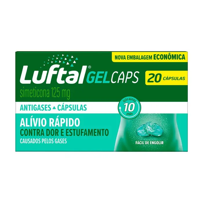 Antigases Gel Caps Simeticona 20 Cápsulas Gelatinosas Luftal 0.125g