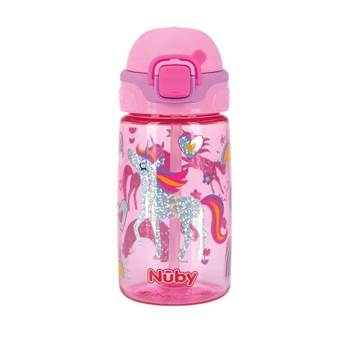 Com Canudo Rosa Nuby Garrafa 415ml