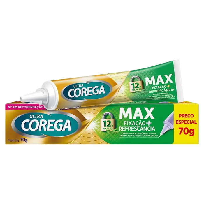 Creme Fixador de Próteses Refrescância Prolongada Ultra Max Corega 70g