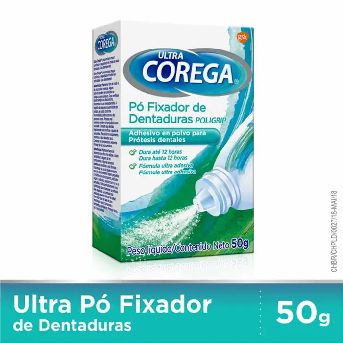 Ultra Pó Fixador de Dentadura C/ Ultra Fixação o Dia Todo Corega 50g