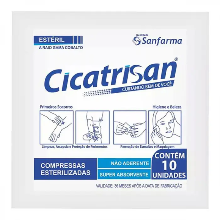 Compressa Cicatrisan Não Aderente com Sanfarma 10x10un