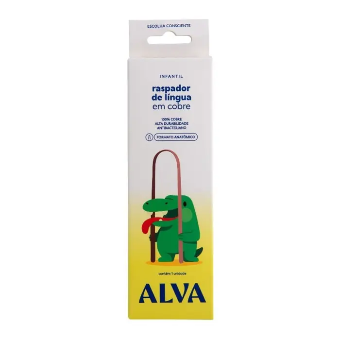 Raspador de Lingua 100% Cobre Infantil Alva
