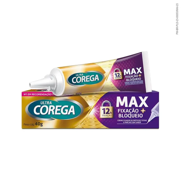 Ultra Creme Fixador de Dentadura com Bico de Precisão sem Sabor Corega 40g