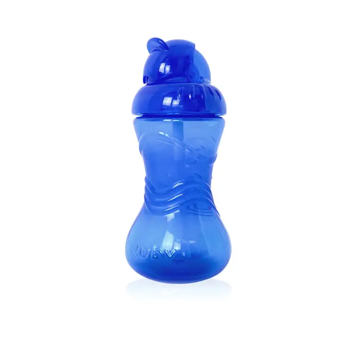 Copo com Canudo Retratil Azul Nuby 300ml