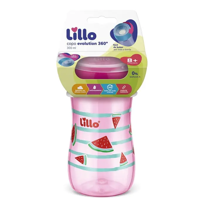Copo Super Evolution 360 Menina Rosa Lillo 300ml