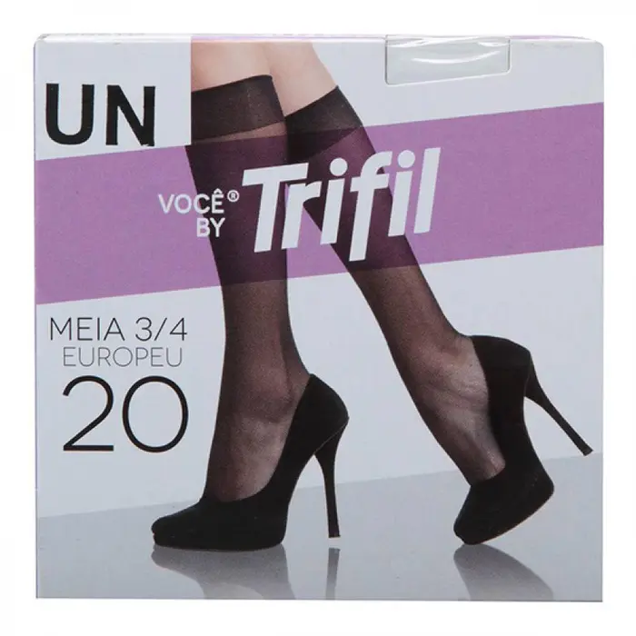 Meia 3/4 Tamanho Único Preta Trifil