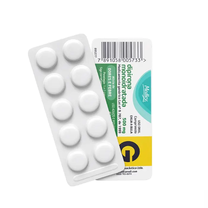 Dipirona Monoidratada Comprimidos Genérico Medley 10x0.5g