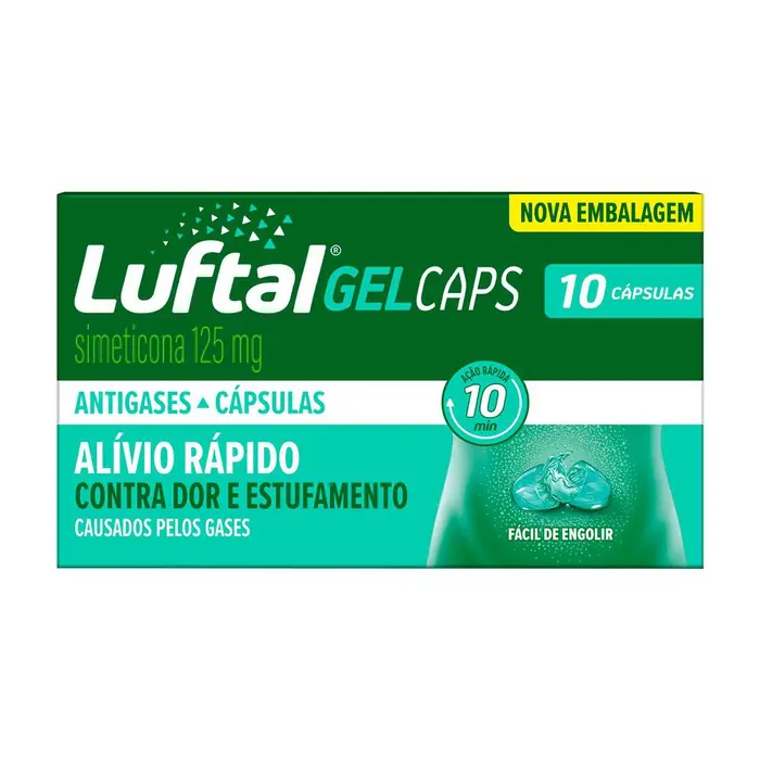 Antigases Gel Caps Simeticona 10 Cápsulas Gelatinosas Luftal 0.125g