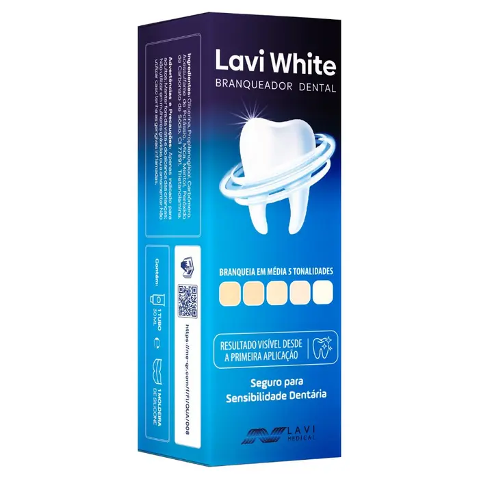 Branqueador Dental em Gel Lavi White com Moldeira de Silicone Lavi Medical 30ml