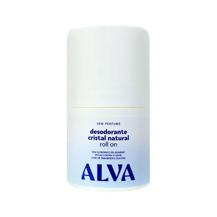 Desodorante Cristal Roll On sem Perfume Natural Alva 50ml
