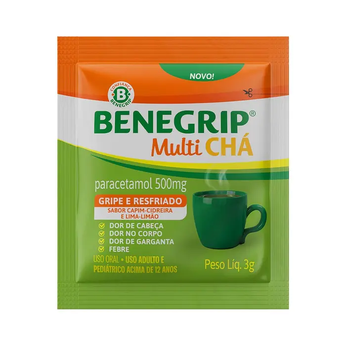 Multi Chá Sabor Cidreira Lima Limão Benegrip 0.5g