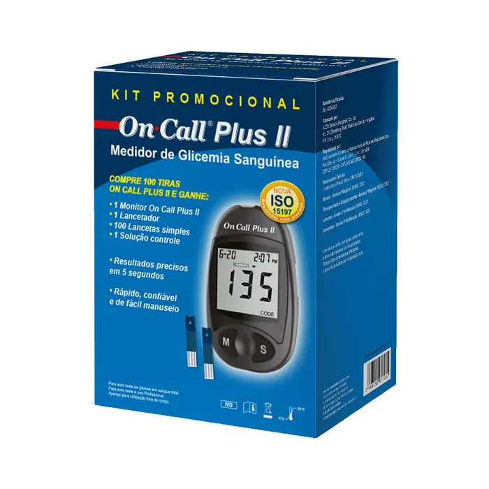 Kit Glicosimetro On Call Plus Ii Tiras Medlevensohn