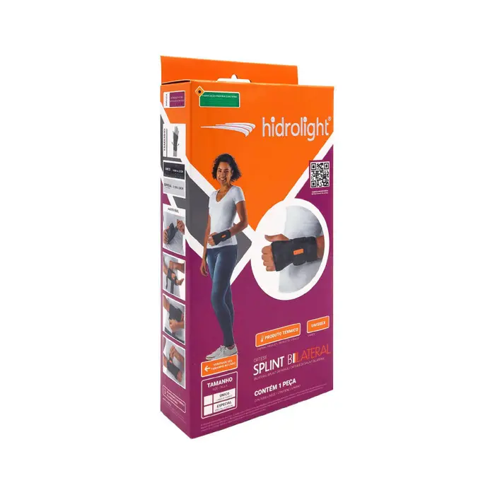 Ortese de Punho Splint Unico Bilateral Preto Hidrolight