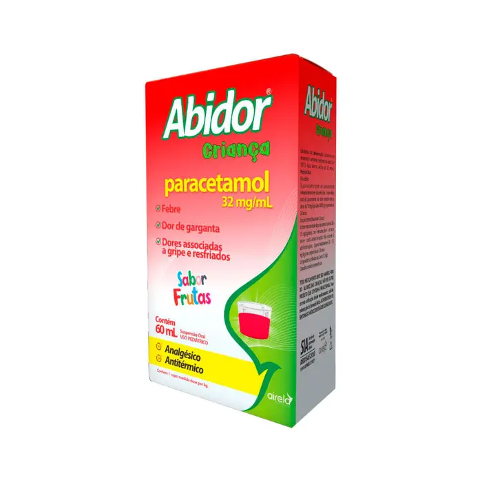 Abidor Crianca Paracetamol Suspensao Oral /ml Frutas Airela 60ml
