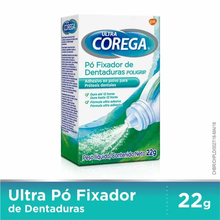 Ultra Pó Fixador de Dentadura C/ Ultra Fixação o Dia Todo Corega 22g