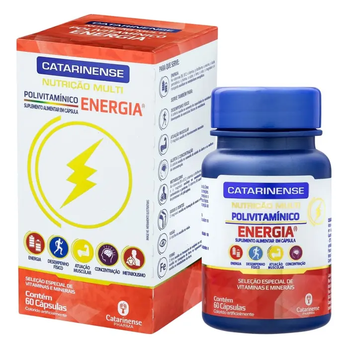 Polivitamínico Energia Multi 60 Cápsulas Catarinense Nutrição Catarinense Pharma