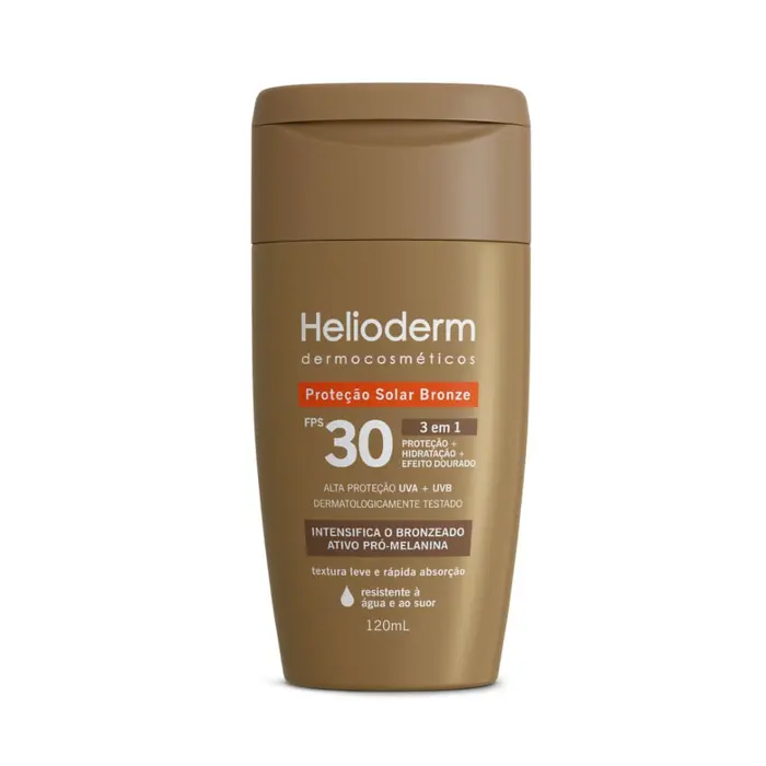 Protetor Solar Bronze 3 em 1 Fps30 Helioderm 120ml