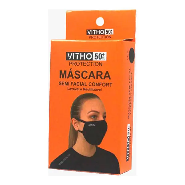Máscara Confort com Proteção Uv50 Preto Vitho 1un