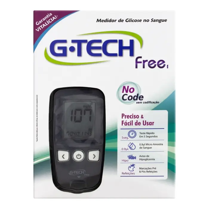 Kit Medidor de Glicose no Sangue Free G-Tech