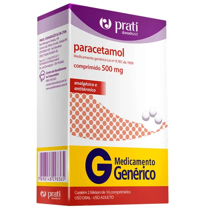 Paracetamol Comprimidos Prati 20x0.5g