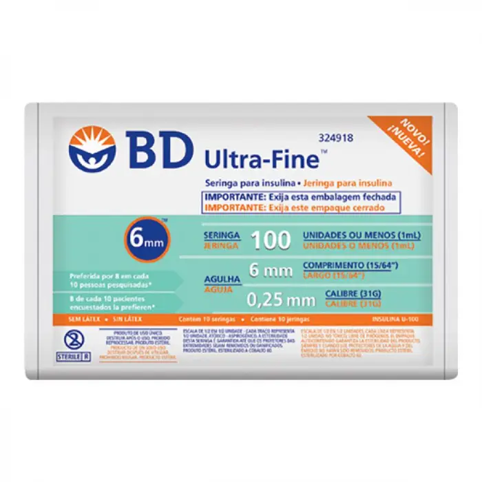 Seringa Bd Ultra-Fine 6x0,25 com de 6x10un