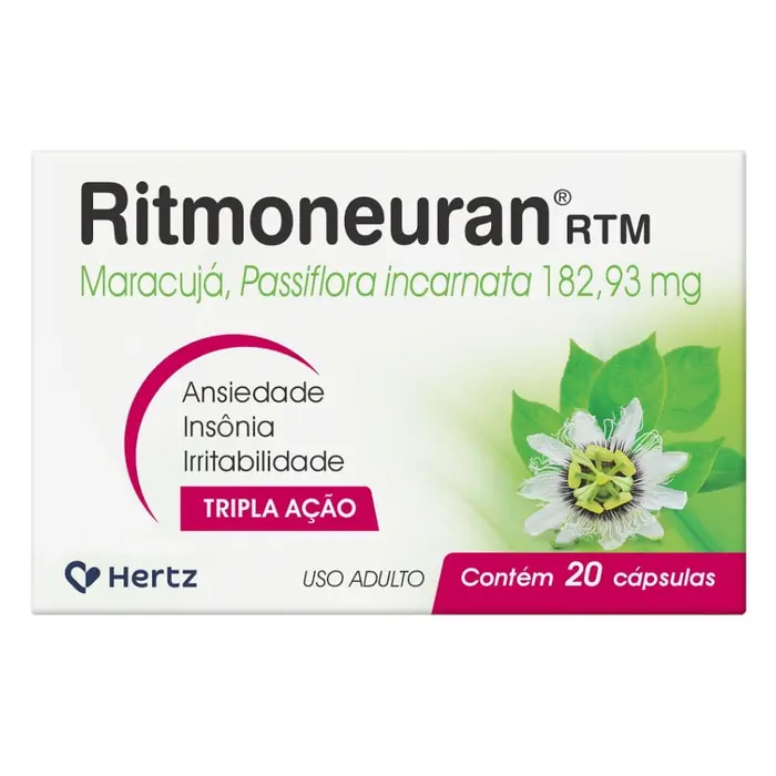 Rtm Passiflora 20 Cápsulas Ritmoneuran 0.18293g
