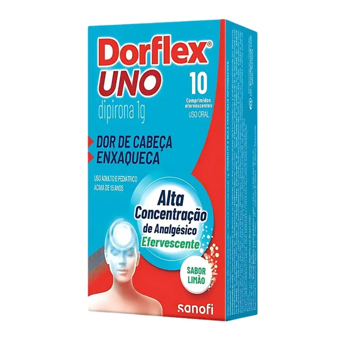Uno Dipirona Enxaqueca 10 Comprimidos Efervescentes Dorflex 1g