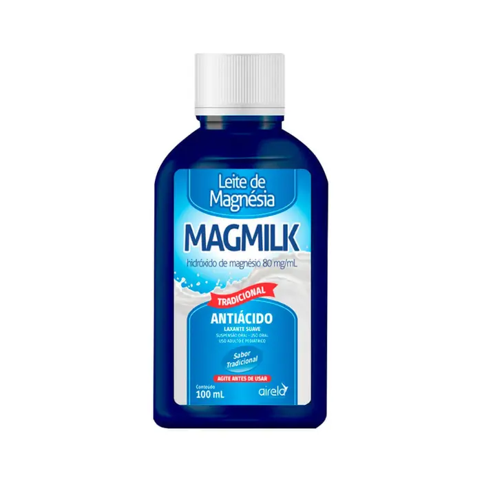 Leite Magnesia Magmilk Suspensao Oral /ml Sabor Tradicional Airela 100ml